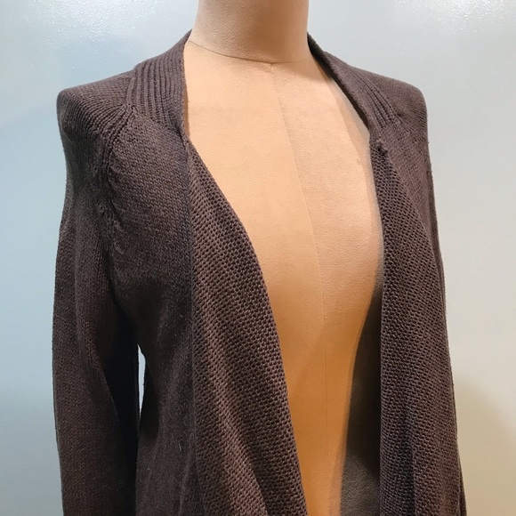 Gap Dark Gray Taupe Open Front Long Cardigan L - Picture 4 of 8